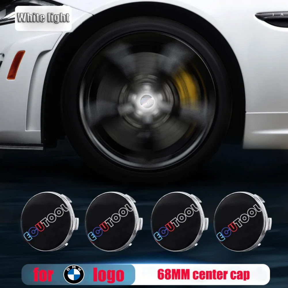56MM 68MM BMW / M Logo Floating Wheel Center Caps Hub Lamp Red White Blue RGB Colorful LED Car Wheel Emblem Hubcap Lights for Choose