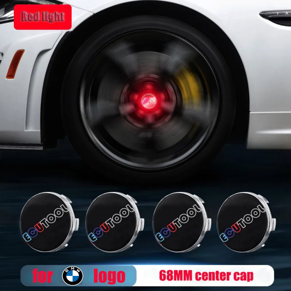 56MM 68MM BM-W / M Logo Floating Wheel Center Caps Hub Lamp Red White Blue RGB Colorful LED Car Wheel Emblem Hubcap Lights for Choose