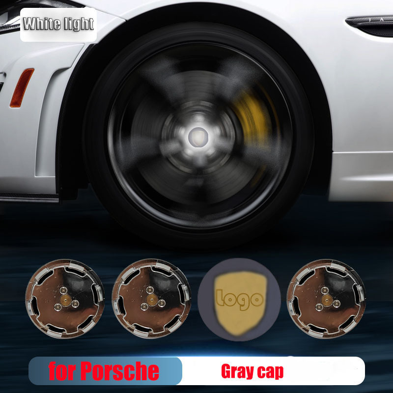Porsche Cayenn*e Macan 65MM 76MM LED Floating Car Wheel Hub Caps Plug and Play Waterproof Blue Red White Colorful Lights Badge