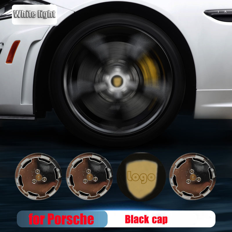 Porsche Cayenn*e Macan 65MM 76MM LED Floating Car Wheel Hub Caps Plug and Play Waterproof Blue Red White Colorful Lights Badge