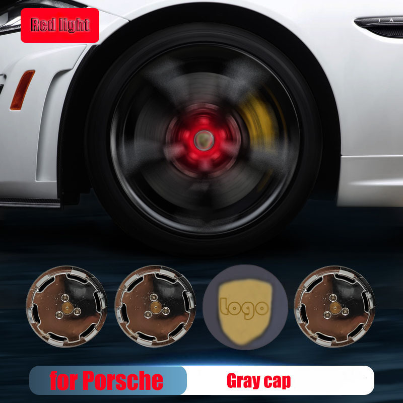 Porsche Cayenn*e Macan 65MM 76MM LED Floating Car Wheel Hub Caps Plug and Play Waterproof Blue Red White Colorful Lights Badge