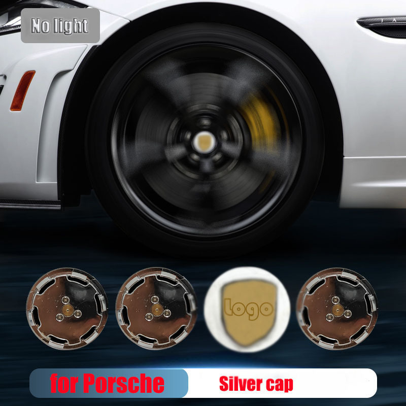 Porsche Cayenn*e Macan 65MM 76MM LED Floating Car Wheel Hub Caps Plug and Play Waterproof Blue Red White Colorful Lights Badge