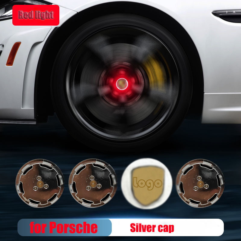 Porsche Cayenn*e Macan 65MM 76MM LED Floating Car Wheel Hub Caps Plug and Play Waterproof Blue Red White Colorful Lights Badge