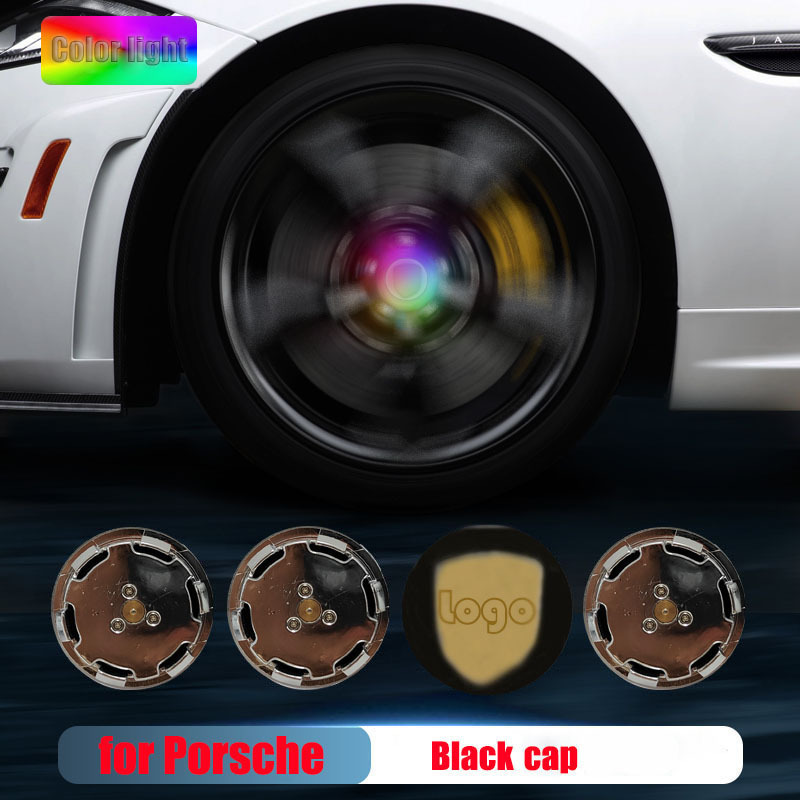 Porsche Cayenn*e Macan 65MM 76MM LED Floating Car Wheel Hub Caps Plug and Play Waterproof Blue Red White Colorful Lights Badge