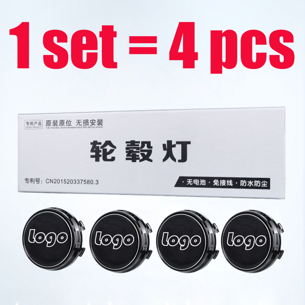 57MM Waterproof TESLA Logo Wheel Hub Lamp Floating Center Cap Blue Red White Colorful Lights Car Wheel Emblem Model-3 Model-S Model-X