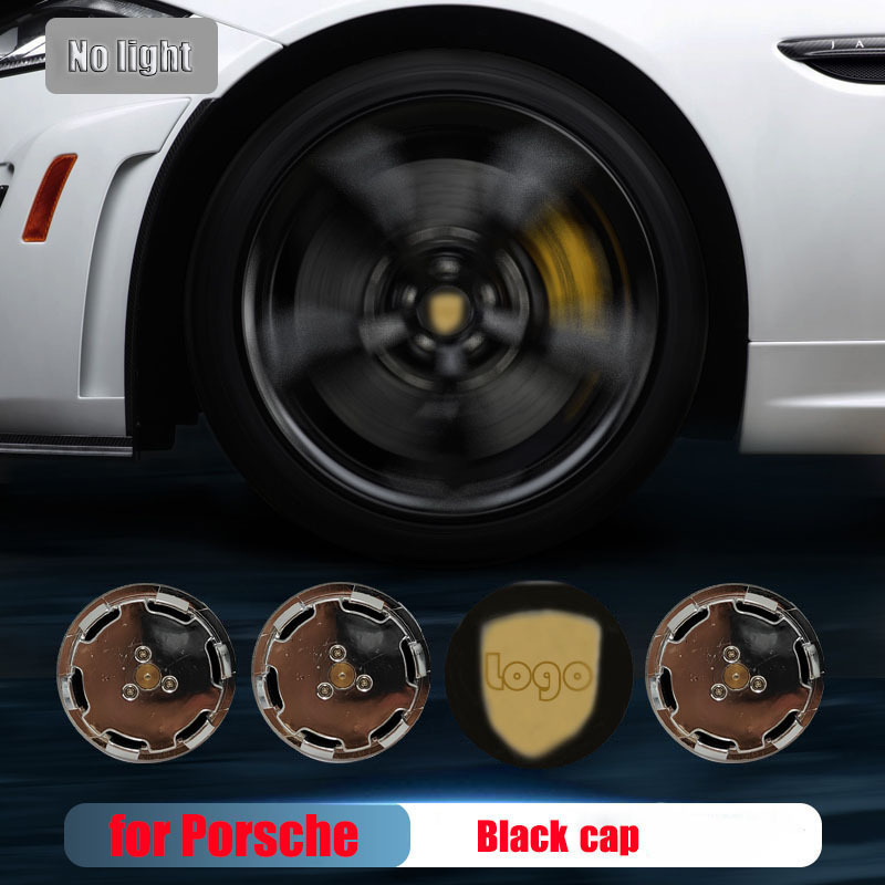 Porsche Cayenn*e Macan 65MM 76MM LED Floating Car Wheel Hub Caps Plug and Play Waterproof Blue Red White Colorful Lights Badge