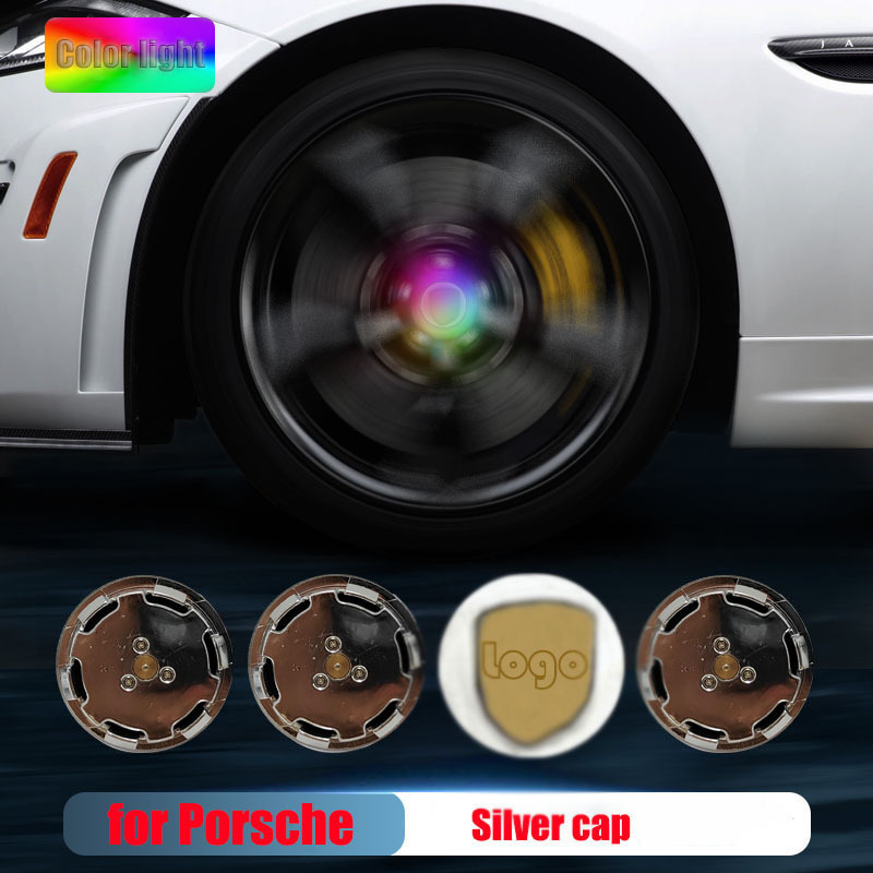 Porsche Cayenn*e Macan 65MM 76MM LED Floating Car Wheel Hub Caps Plug and Play Waterproof Blue Red White Colorful Lights Badge