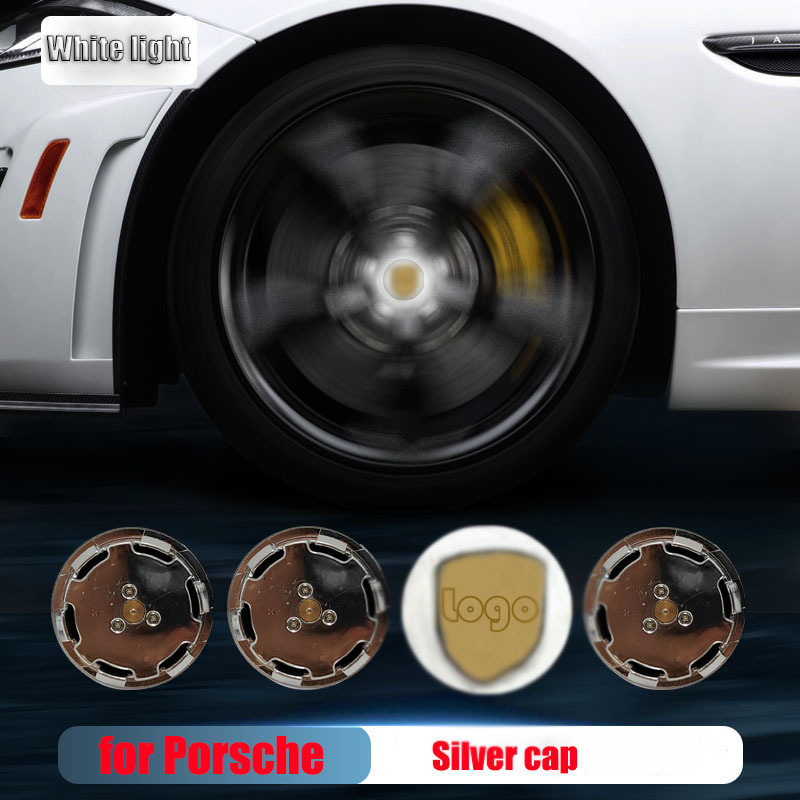 Porsche Cayenn*e Macan 65MM 76MM LED Floating Car Wheel Hub Caps Plug and Play Waterproof Blue Red White Colorful Lights Badge