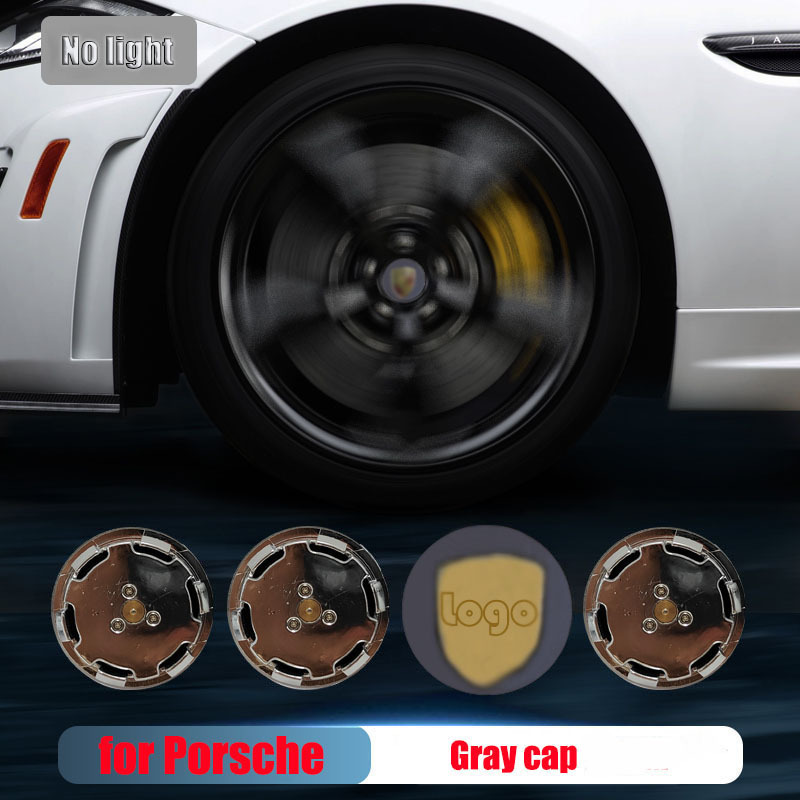 Porsche Cayenn*e Macan 65MM 76MM LED Floating Car Wheel Hub Caps Plug and Play Waterproof Blue Red White Colorful Lights Badge