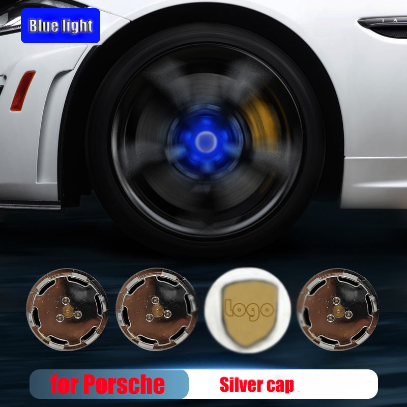 Porsche Cayenn*e Macan 65MM 76MM LED Floating Car Wheel Hub Caps Plug and Play Waterproof Blue Red White Colorful Lights Badge