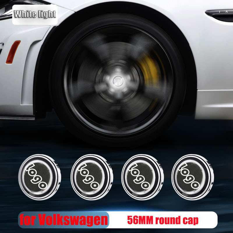 VW 56mm 60mm 65mm Blue Red White Colorful Lights Led Floating Wheel Hubcaps Center Cap Logo for Golf Passat Arteon Tiguan Atlas Bettle ID 3 4 6