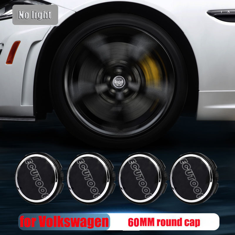 VW 56mm 60mm 65mm Blue Red White Colorful Lights Led Floating Wheel Hubcaps Center Cap Logo for Golf Passat Arteon Tiguan Atlas Bettle ID 3 4 6