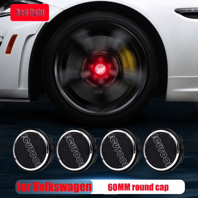 VW 56mm 60mm 65mm Blue Red White Colorful Lights Led Floating Wheel Hubcaps Center Cap Logo for Golf Passat Arteon Tiguan Atlas Bettle ID 3 4 6