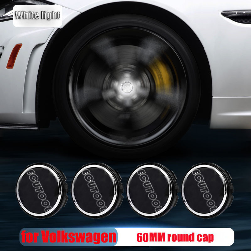 VW 56mm 60mm 65mm Blue Red White Colorful Lights Led Floating Wheel Hubcaps Center Cap Logo for Golf Passat Arteon Tiguan Atlas Bettle ID 3 4 6