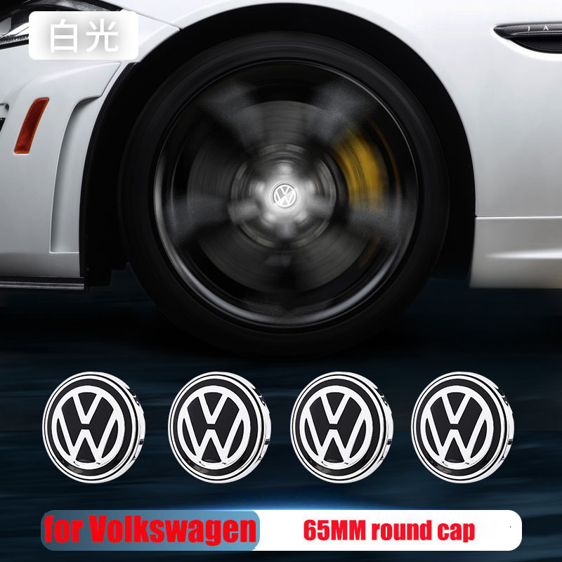 VW 56mm 60mm 65mm Blue Red White Colorful Lights Led Floating Wheel Hubcaps Center Cap Logo for Golf Passat Arteon Tiguan Atlas Bettle ID 3 4 6