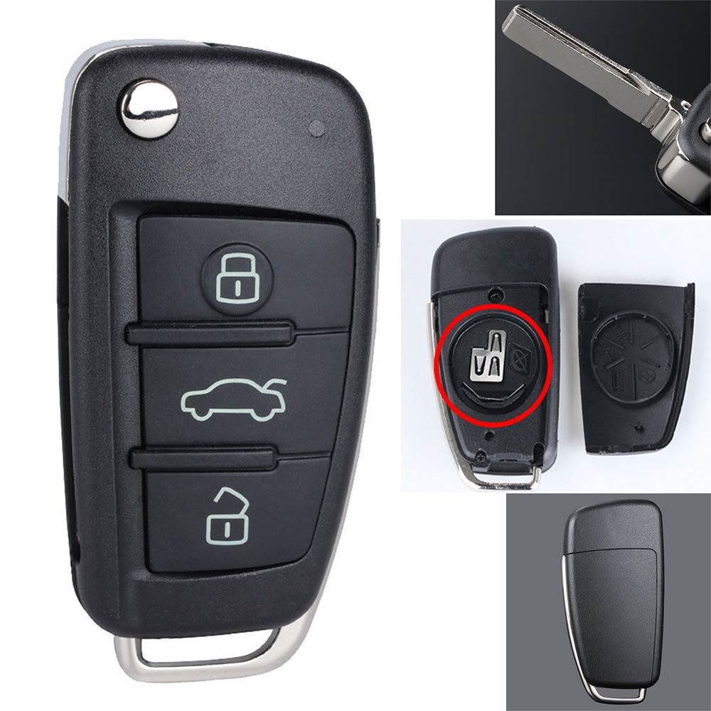 for Audi A6 8E Chip Flip Remote Fob PCB Repair Kit -Micro Switches+RF IC+Crystal