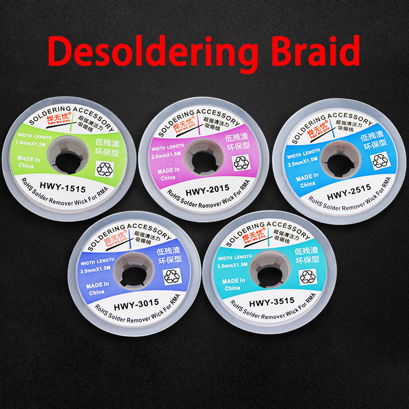 Solder Remover Wick Desoldering Braid Soldering Accessory 1.5MM 2.0MM 2.5MM 3.0MM 3.5MM