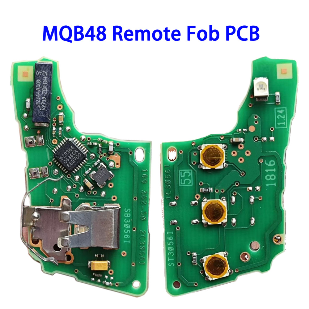 for Volkswagen VW MQB48 Flip Remote Fob PCB Repair Kit -Micro Switches+Crystal+Transponder Coil