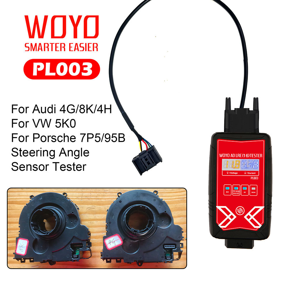 WOYO PL003 Steering Angle Sensor Tester for AUDI LRE 16 4G/8K 8K0 953 568 On Bench Test