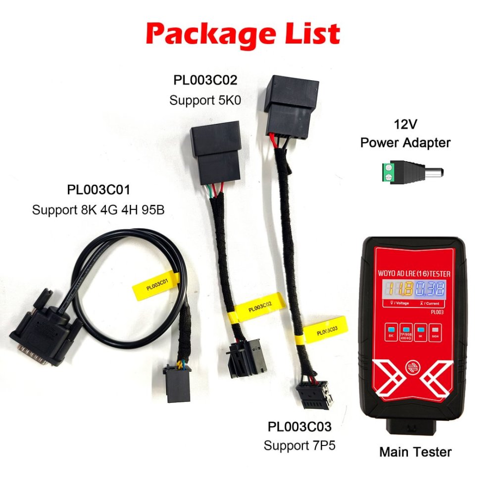 WOYO PL003 Steering Angle Sensor Tester for AUDI LRE 16 4G/8K 8K0 953 568 On Bench Test