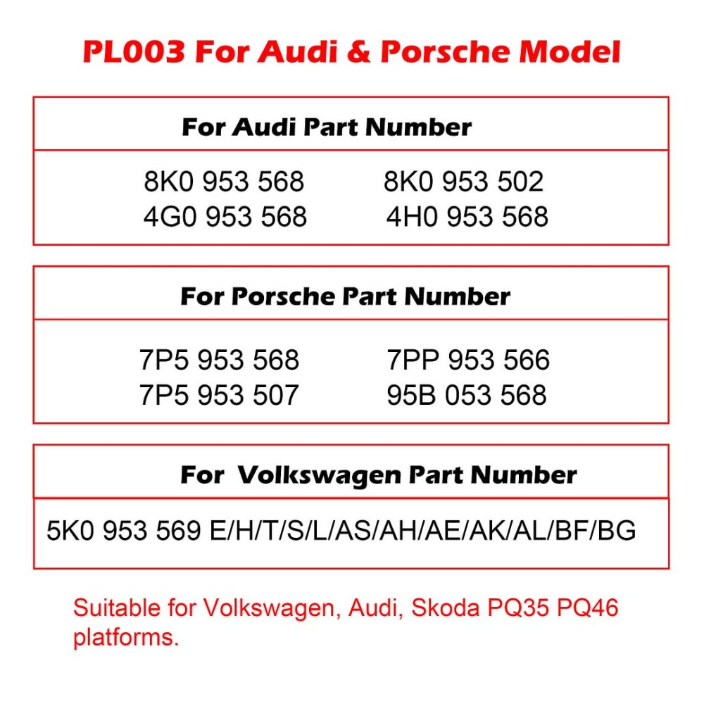 WOYO PL003 Steering Angle Sensor Tester for AUDI LRE 16 4G/8K 8K0 953 568 On Bench Test