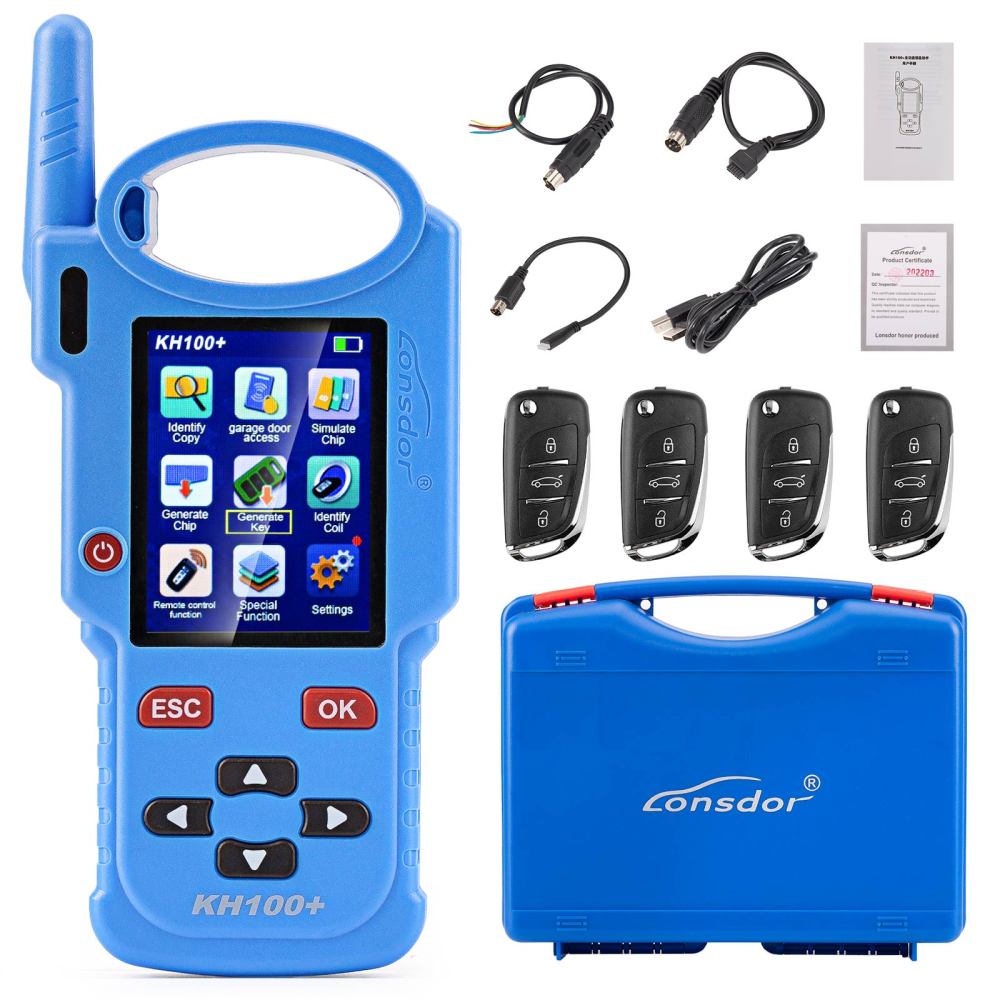 Lonsdor KH100+ Key Programmer Remote Generator & 4D/46/48 Chip Simulation Tool Support 8A(H chip) Generation