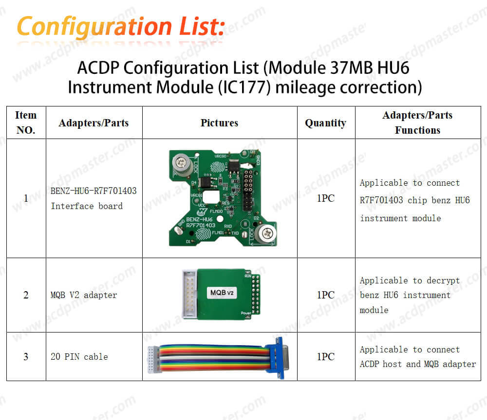 ACDP ACDP2 Module #37 for MB HU6 Instrument Module (IC177) Mileage Correction
