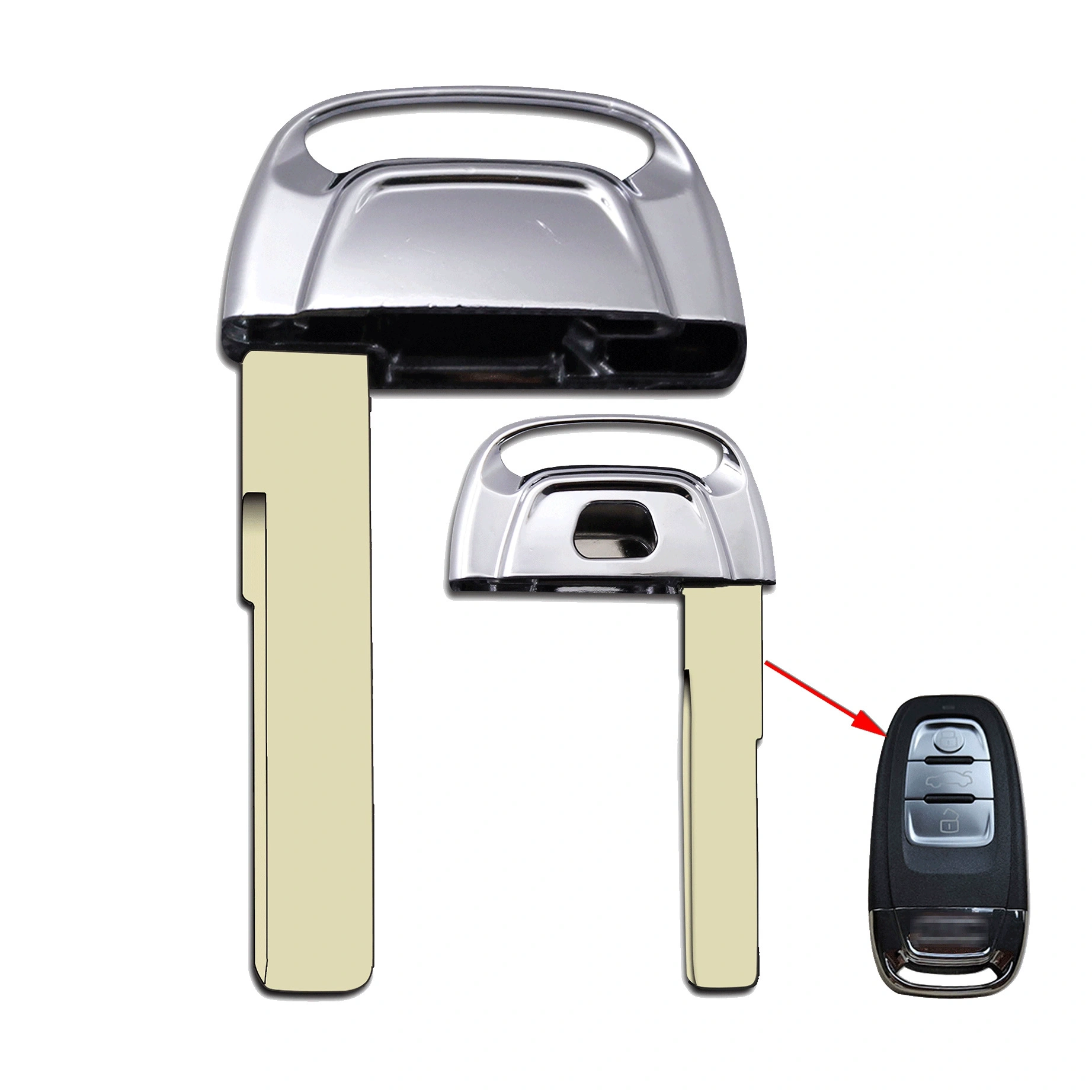 Mechanical Key for Audi Smart Remote Fobs Spare Key Replacement