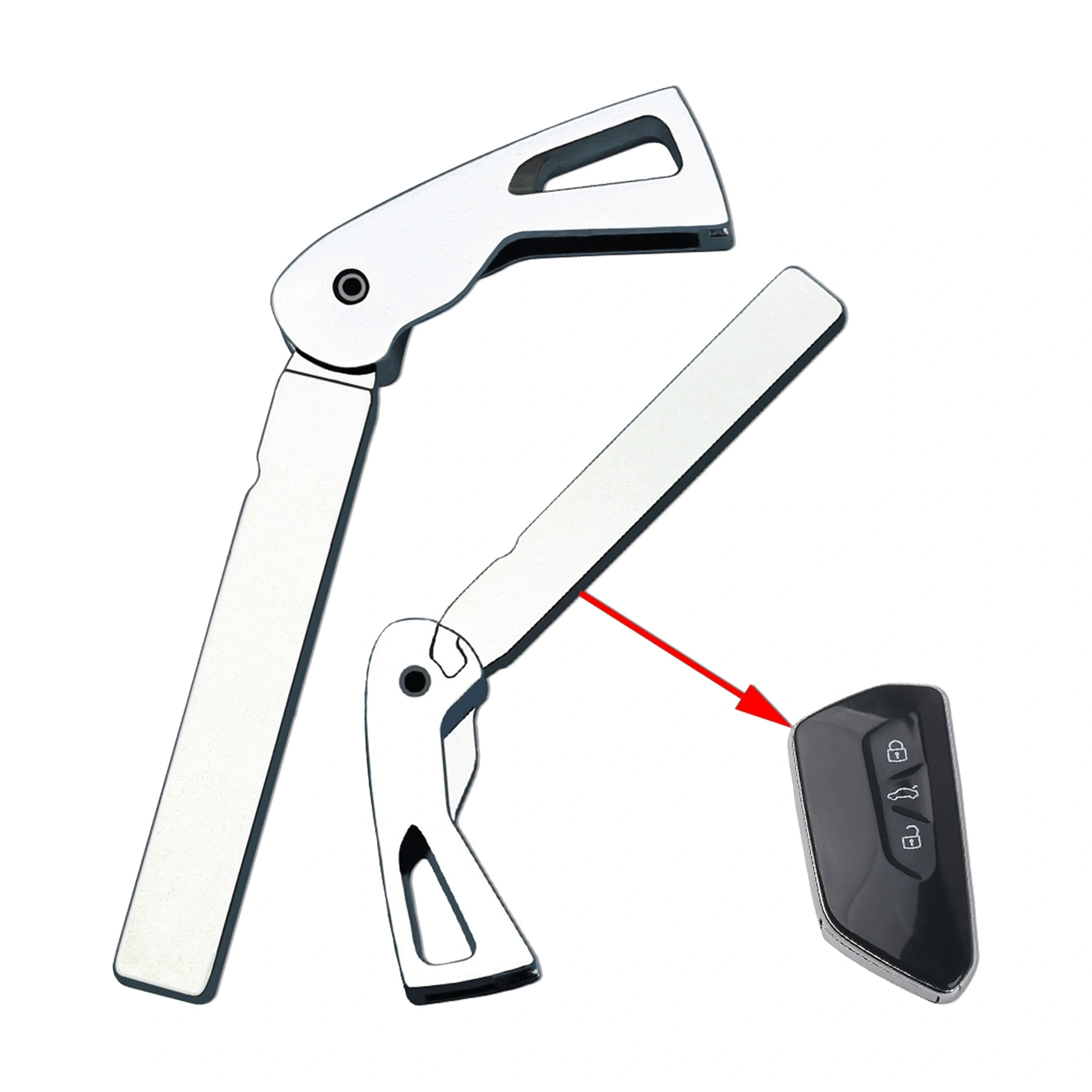 Mechanical Key for Volkswagen Smart Remote Fobs Spare Key Replacement