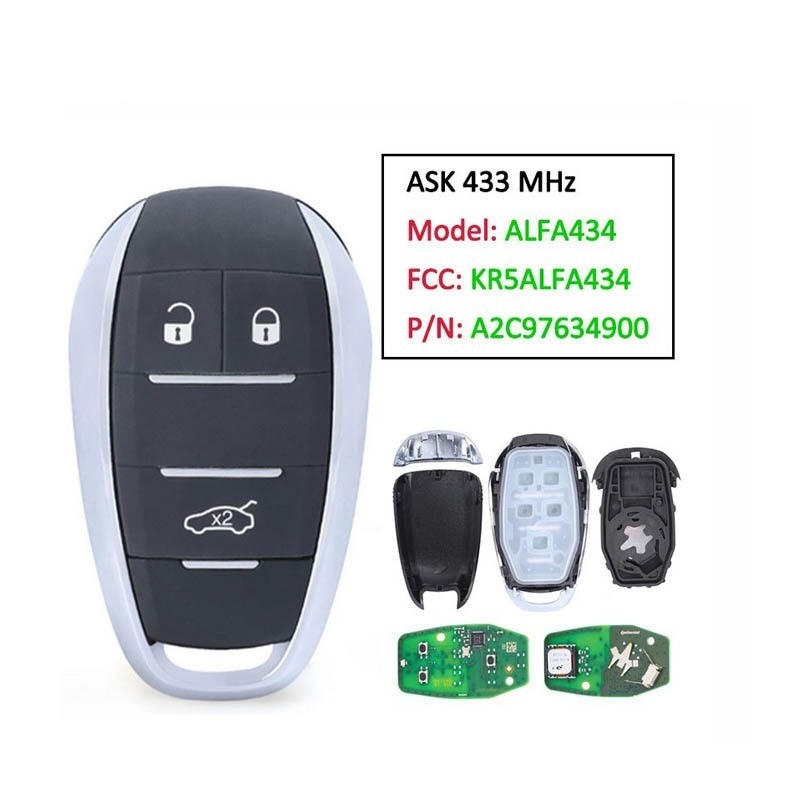 for Alfa Romeo Smart Card Remote Fobs OEM Key Replacement with Electronics