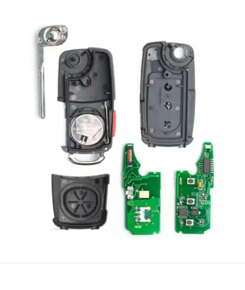 4(3+1) Buttons Audi Flip Key Keyless-Go Remote Fobs with Electronics for A8 S8 P/N 4E0837220N 4E0837220B