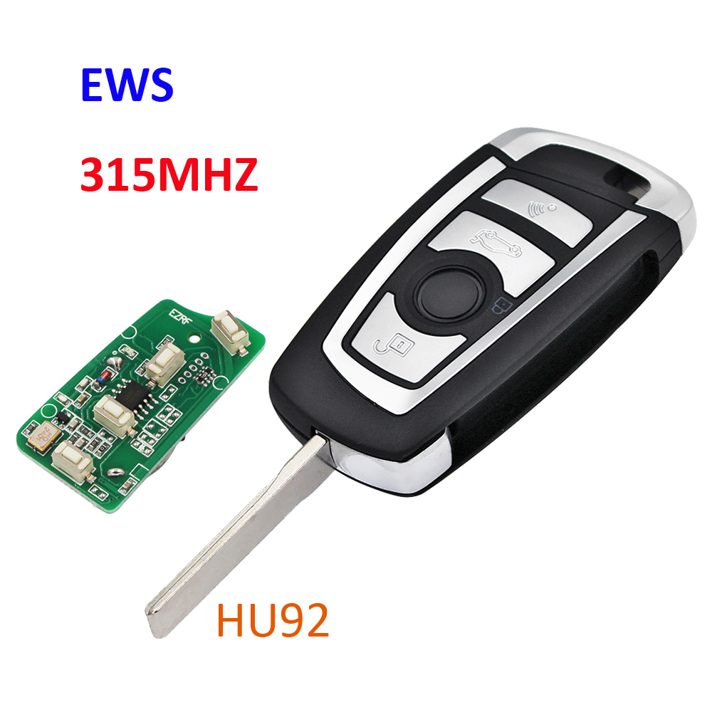 (Modified) for BMW EWS Flip Key Remote Fob 315MHz / 433MHz, HU92 HU58