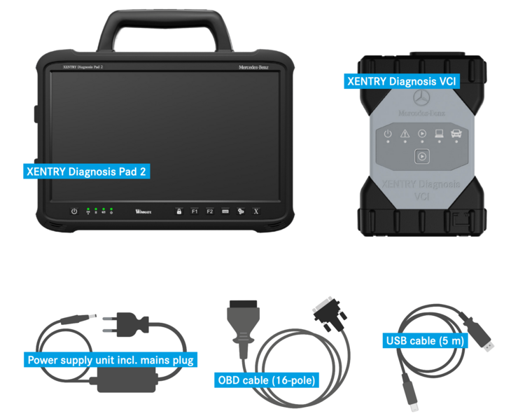 Genuine Mercedes-Benz Xentry Kit4 - Xentry VCI`Multiplexer (Vehicle Interface) + XENTRY Diagnosis Pad2