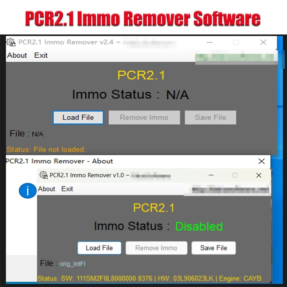 PCR2.1 Immo Remover Software for VAG Car SIMOS ECUs IMMO OFF, Unlimited Version, without Checksum Correction