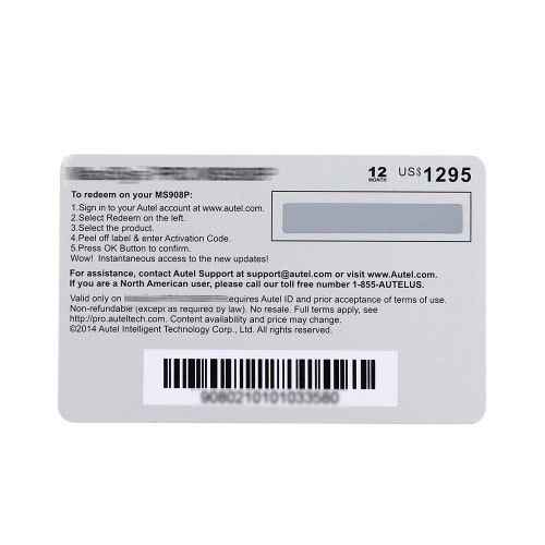 (Total Care Program Autel) One Year Software Update and License Activation Service for Original Autel Professional Diagnostic Tools