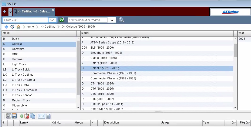 General Motors GM Global EPC Electronic Parts Catalogs