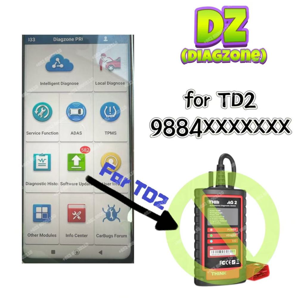 1 Year 2 Years Subscription Diagzone(DZ)  Pro Software Activation Cars+EV+ HD Trucks For TD2 (9884/6/7) Update