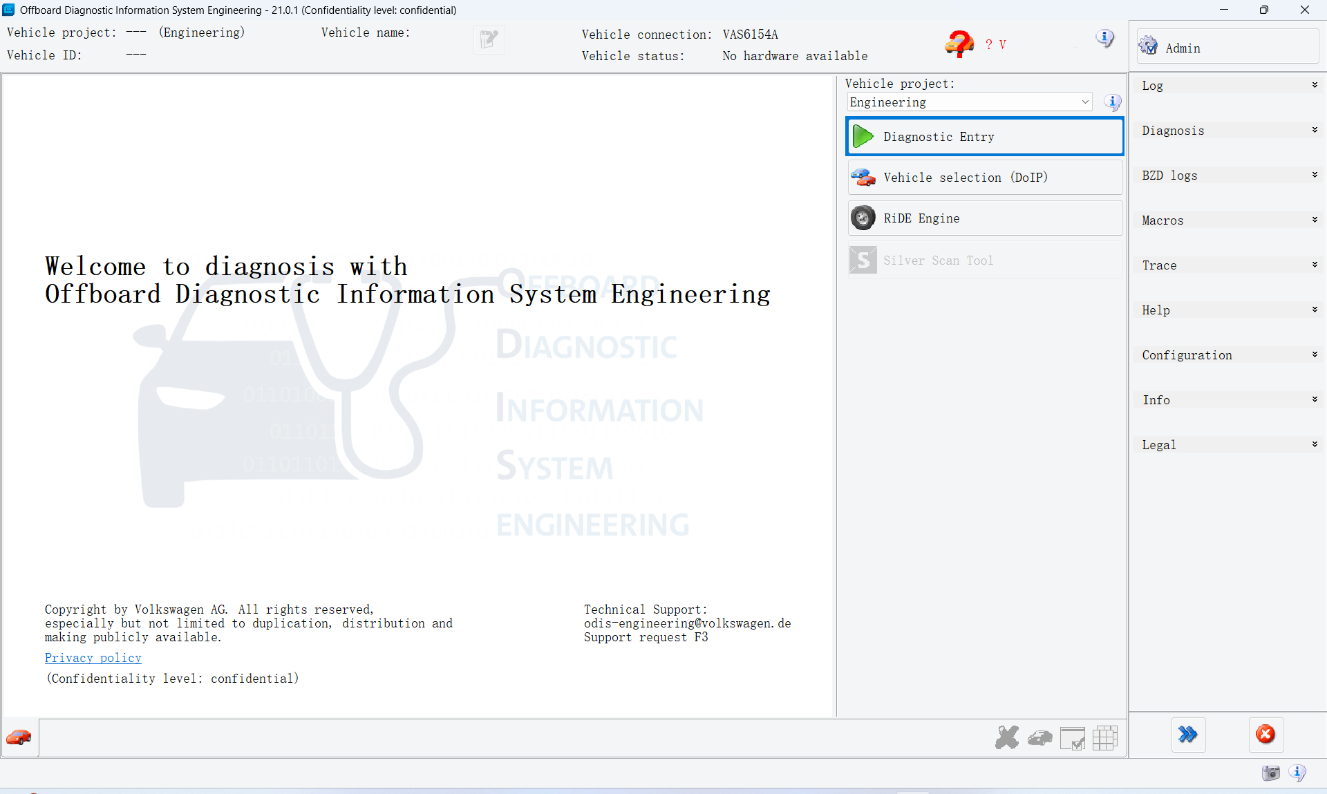 Odis Service 25.3/ 25.2.1 Odis Engineering 21/20 Software Remote Download Install Support GRP Login Vas6154A VNCI 6154 Serials