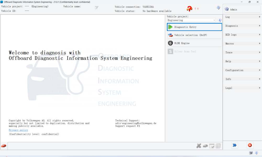 Odis Service 25.3/ 25.2.1 Odis Engineering 21/20 Software Remote Download Install Support GRP Login Vas6154A VNCI 6154 Serials