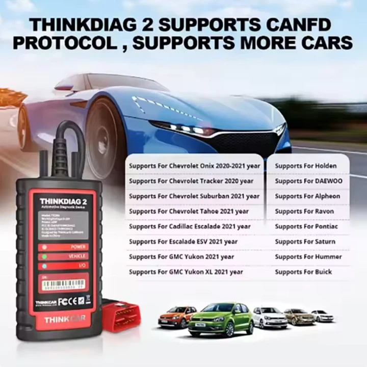 Thinkdiag2 With X-Pro5 Activate Subscription All System Diagnostic Tool Supports CAN FD Protocols Thinkcar Thinkdiag2 For XPRO5