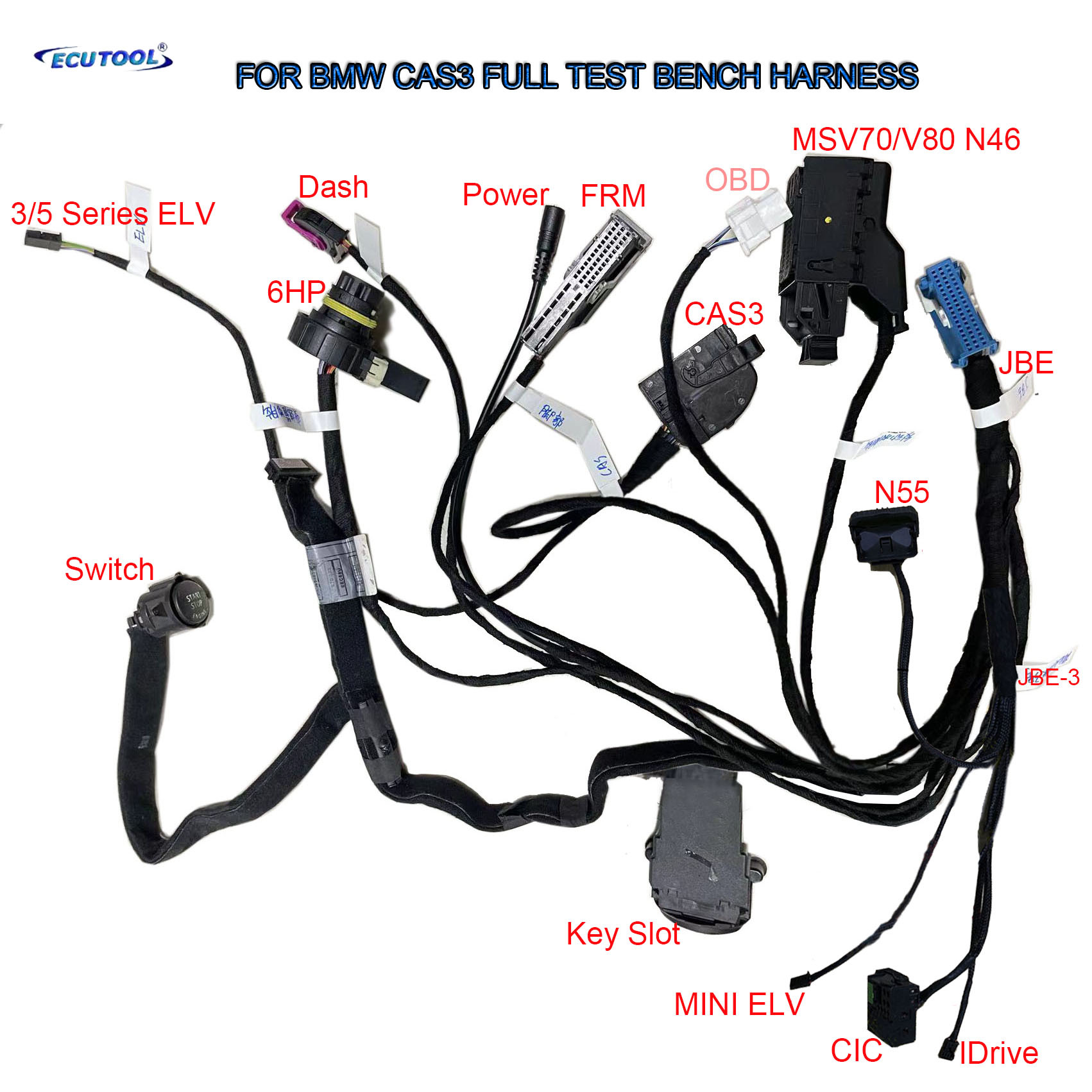 BMW CAS3 Test Platform on Bench Harness OFF Programming Adapters - Optional Extra Plugs