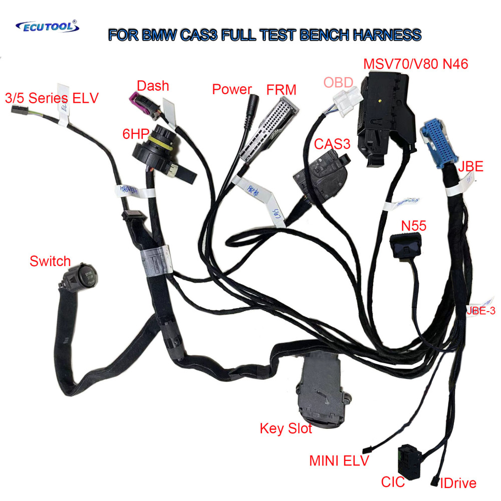 BMW CAS3 Test Platform on Bench Harness OFF Programming Adapters - Optional Extra Plugs