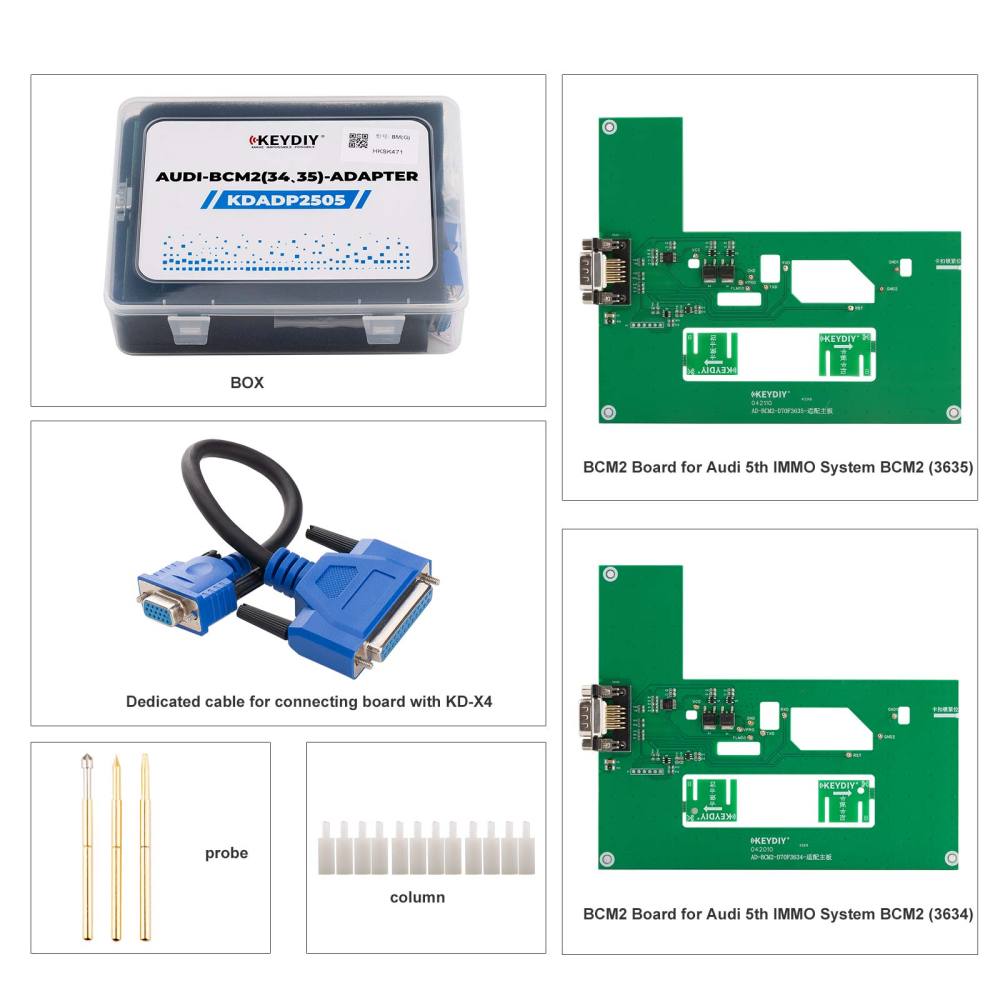 KEYDIY KDADP2505 BCM2 Adapter (KD-X4 Exclusive) for Audi 5th IMMO System BCM2 D70F3634/D70F3635
