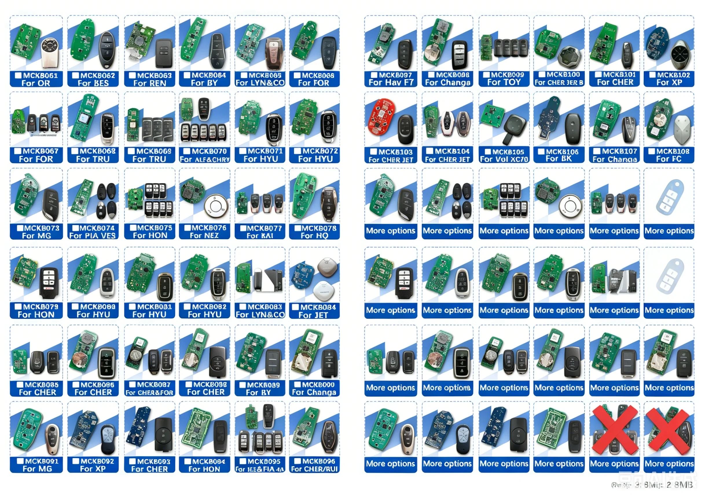 NXP‑Killer MCKB Solder‑free PCB Adapters Full Series for All NCF29XX Chip Smart Keys Cloning