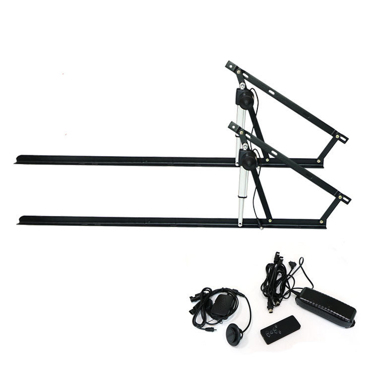 Electric heavy duty platform bed storage space lifting system remote control