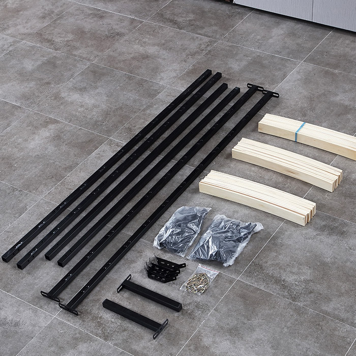 Easy Assembly Knock Down Bed Frame Base Full Bed Frame For Platform Bed