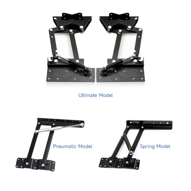 Lift Up Top Hinge Spring Folding Stand Rack Bracket Tea Coffee Table Hinge Mechanism Furniture Hardware Lifting Rack Shelf 9.52 Inch, Gas Hydraulic