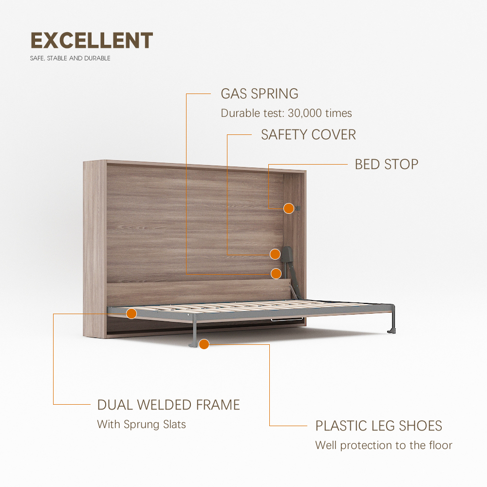 Wall Bed Mechanism For Super Singl, Double, Full Size,Horizontal Mount Murphy Bed Full Size Hardware Kit - Double Bed Frame,Maxplus Industrial -- Desk Bed | Murphy Bed | Wall Bed | Storage Bed | Desk & Table