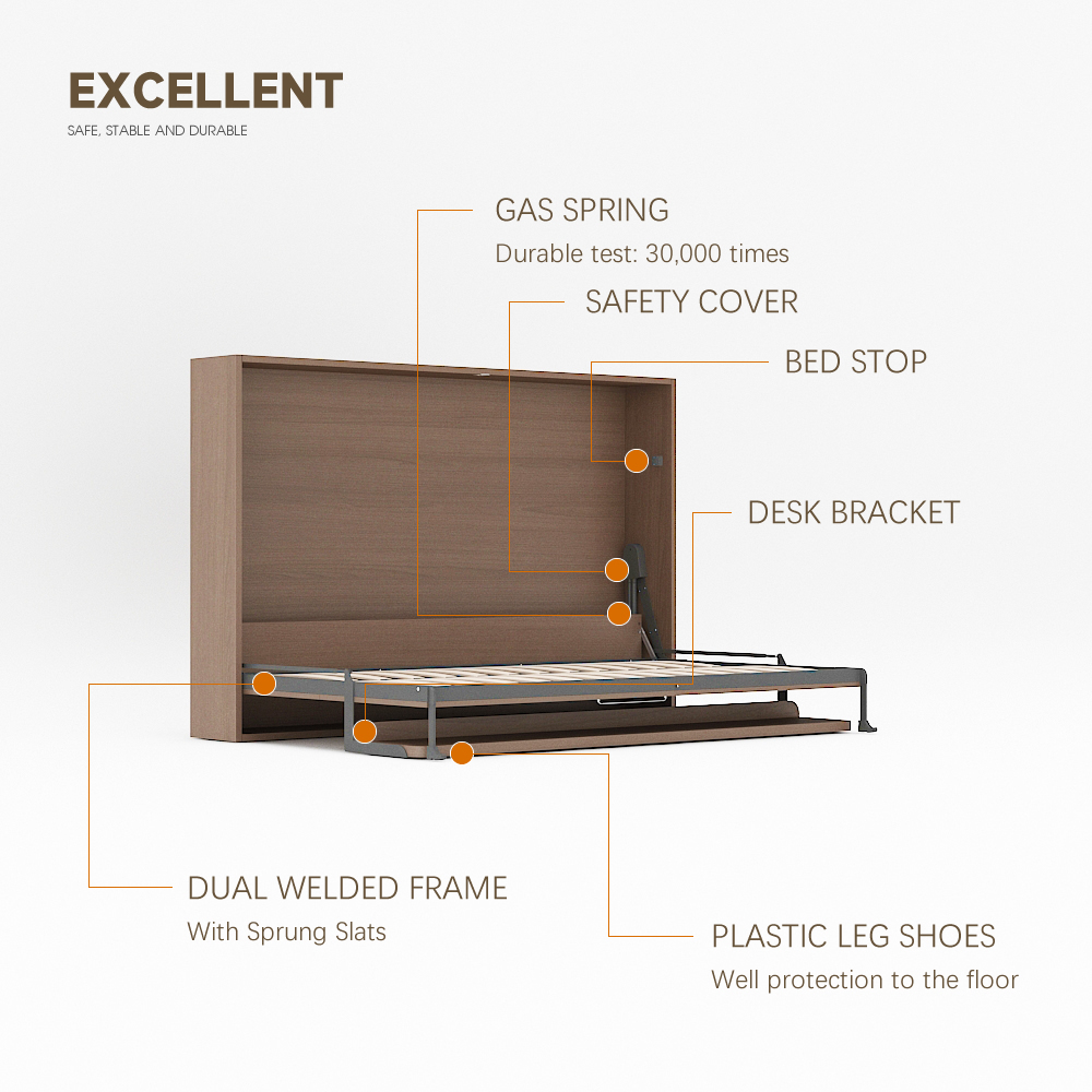 Wall Bed With Desk Mechanism For Super Single, Double, Full Size,Murphy Bed With Desk Hardware Kit Full-Heavy Duty DIY Wallbed,Maxplus Industrial -- Desk Bed | Murphy Bed | Wall Bed | Storage Bed | Desk & Table
