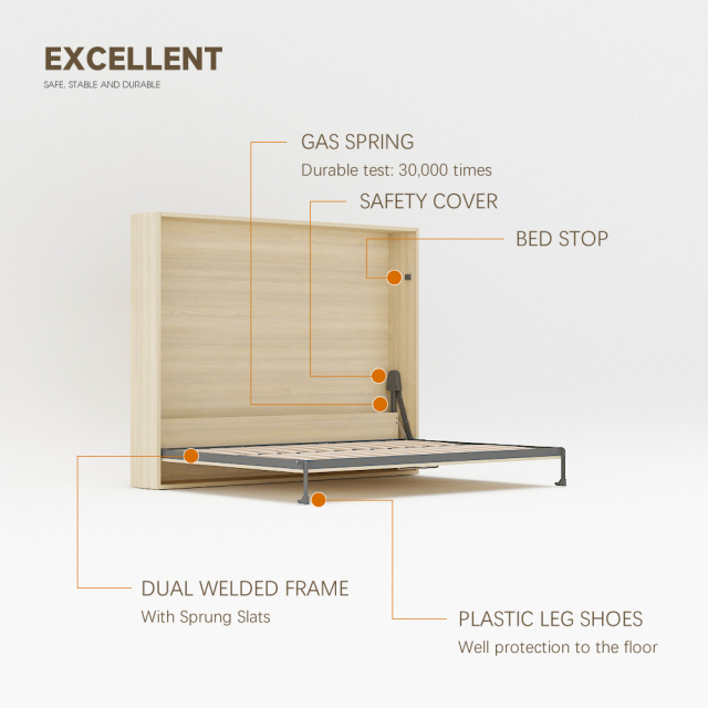 Wall Bed Mechanism For Queen Size,Horizontal Wall Bed for Space-Saving -Hide Away Design Full Murphy Bed,Maxplus Industrial -- Desk Bed | Murphy Bed | Wall Bed | Storage Bed | Desk & Table